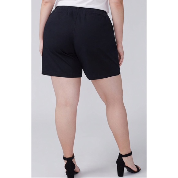 Lane Bryant Girlfriend Shorts Pleated Trim Pockets - Picture 6 of 8